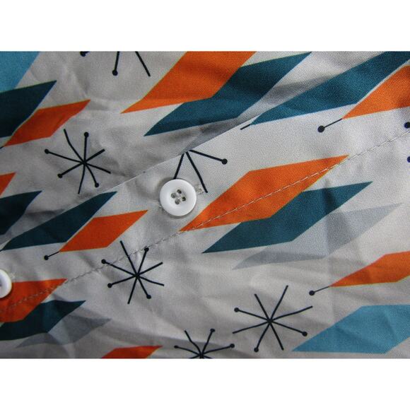 Misslook Retro Rockabilly Atomic Starburst Camp Shirt Size Medium - Picture 7 of 9